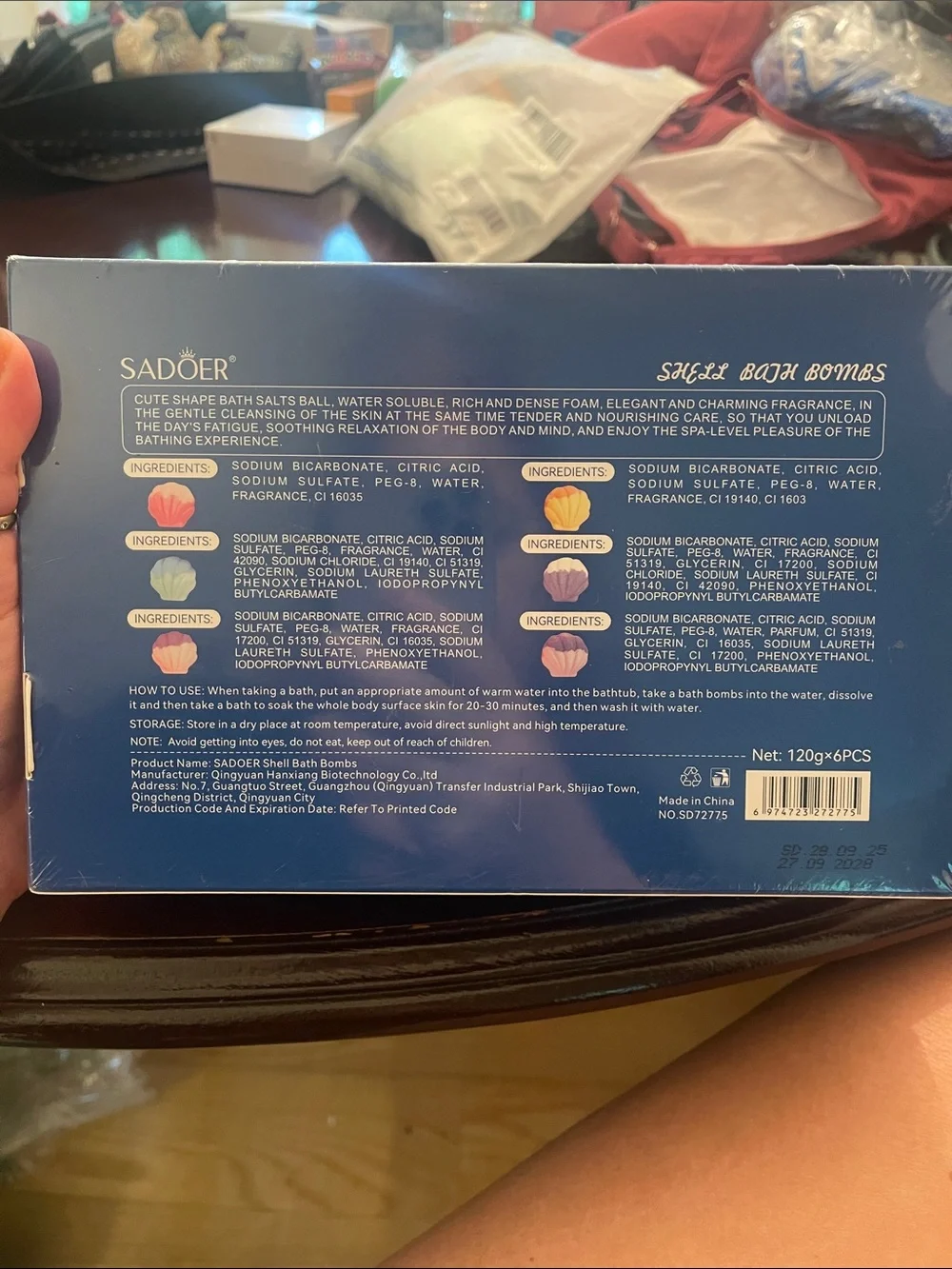 6-Pack Dual-Tone Seashell Bath Bombs - Relaxing Scents Gift Set new unopened
